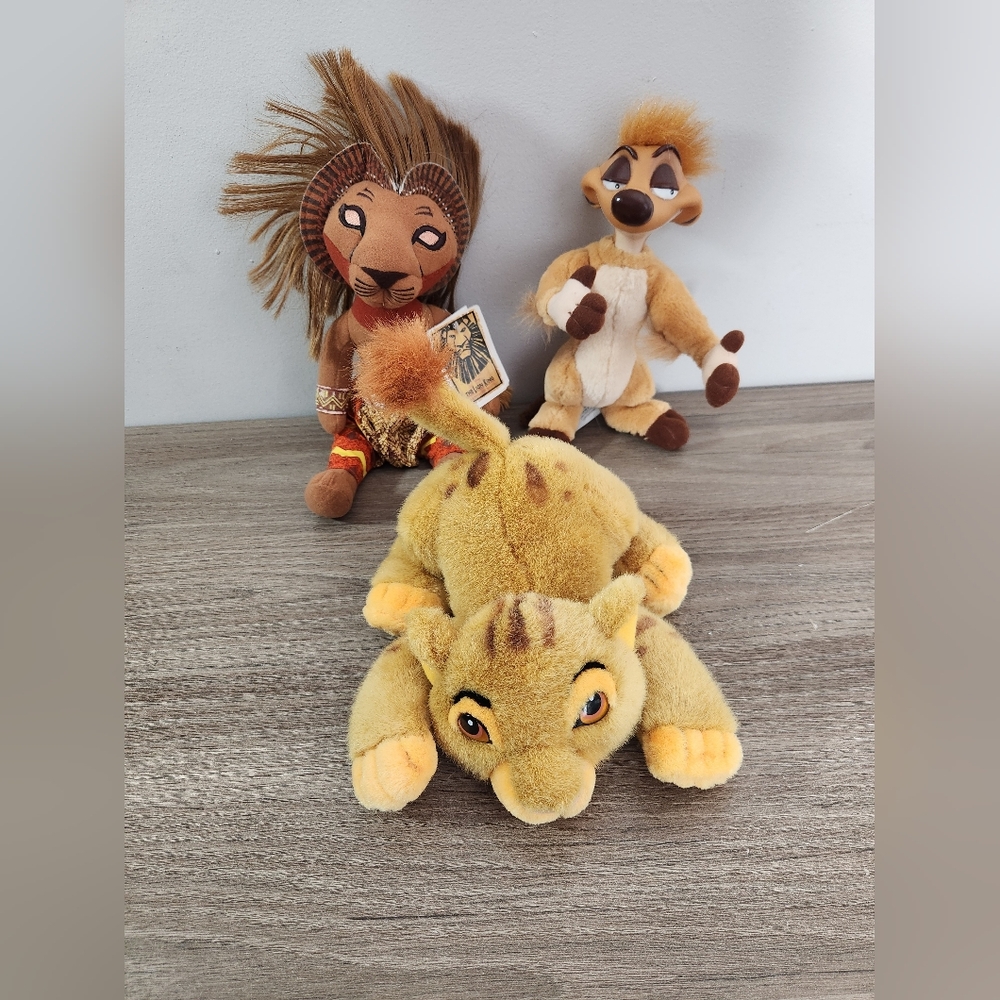 Disney Store - The Lion King Plush Lot - Timon, Simba Cub & Broadway Simba